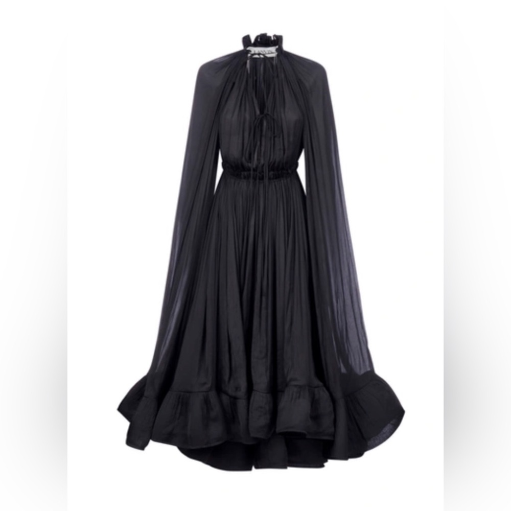 LANVIN
Cape-effect tie-detailed ruffled crepe dress FR36 - Picture 4 of 8